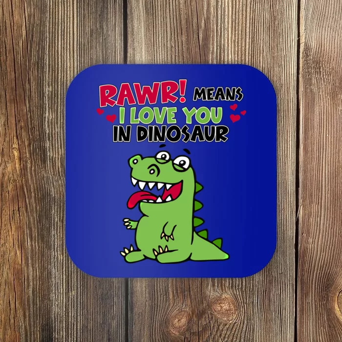 Rawr Means I Love You In Dinosaur Valentine Gift Coaster