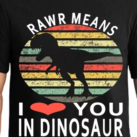 Rawr Means I Love You In Dinosaur Valentine's Day Funny Gift Pajama Set