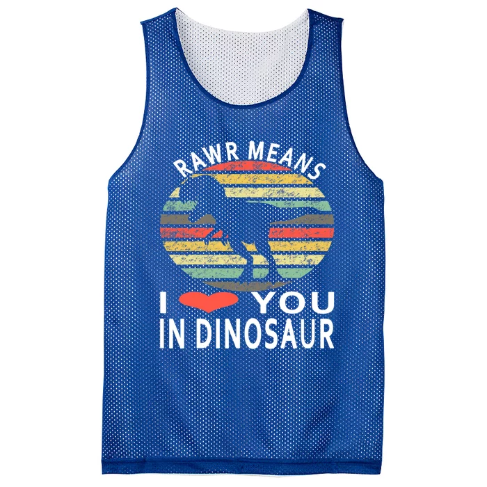 Rawr Means I Love You In Dinosaur Valentine's Day Funny Gift Mesh Reversible Basketball Jersey Tank