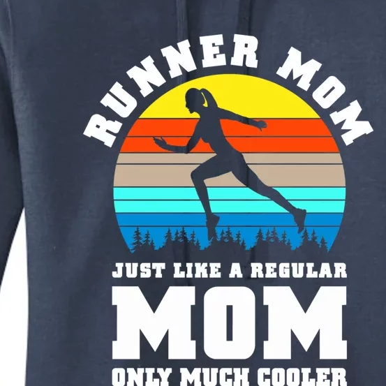 Runner Mom Just Like A Regular Mom Marathon Moms Mom Running Great Gift Women's Pullover Hoodie