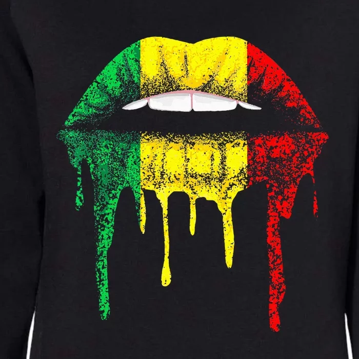 Reggae Music Jamaica Kissing Lips Flag Rastafari Rasta Womens California Wash Sweatshirt