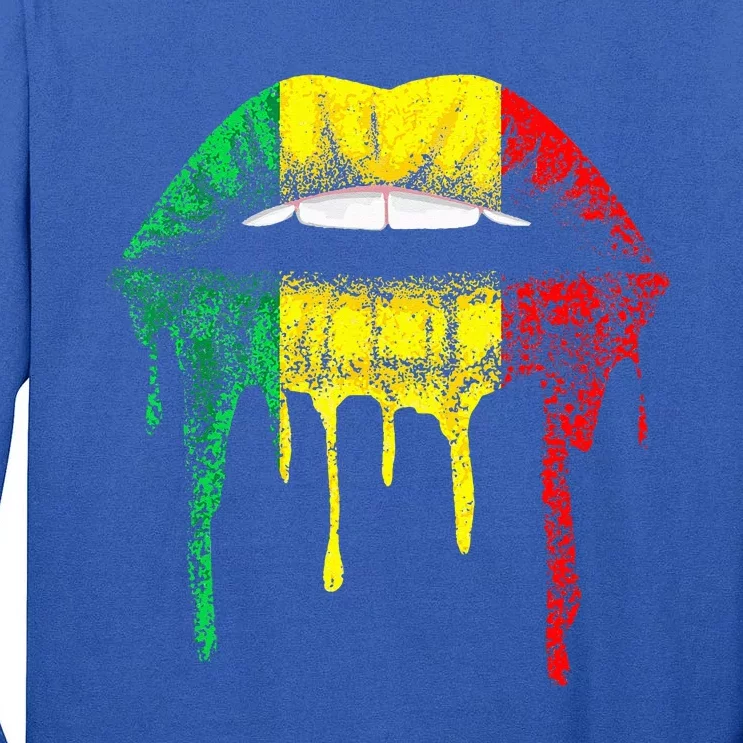 Reggae Music Jamaica Kissing Lips Flag Rastafari Rasta Tall Long Sleeve T-Shirt