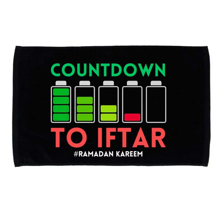 Ramadan Mubarak Kareem Count Down To Iftar Funny Say Funny Gift Microfiber Hand Towel