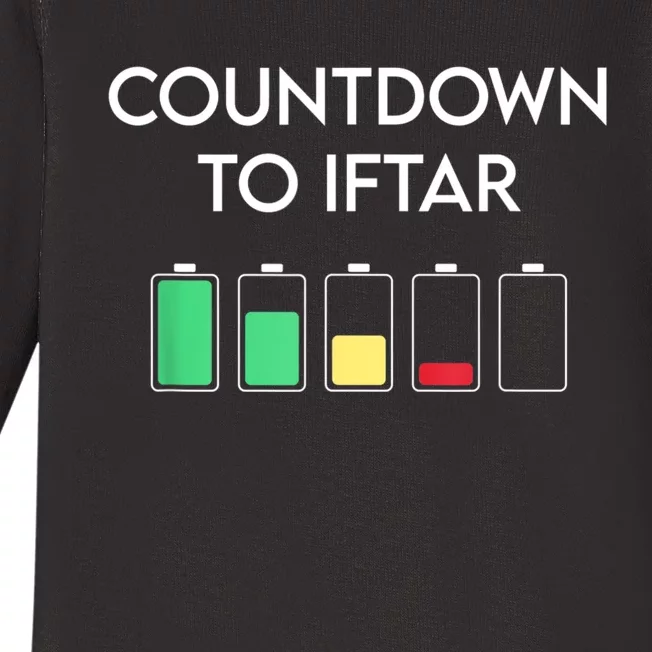 Ramadan Mubarak Kareem, Count Down To Iftar Funny Say Baby Long Sleeve Bodysuit