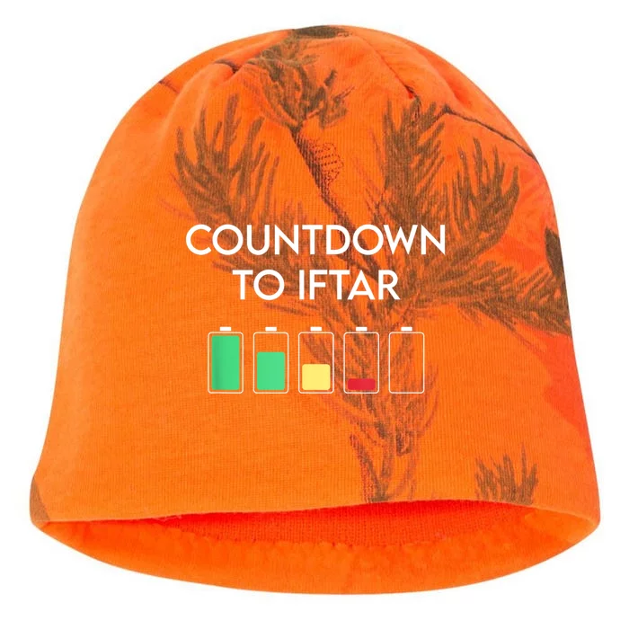 Ramadan Mubarak Kareem, Count Down To Iftar Funny Say Kati - Camo Knit Beanie