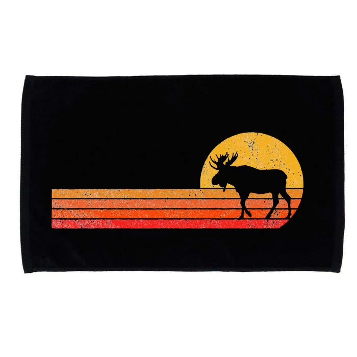 Retro Moose Lover Funny Moose Microfiber Hand Towel