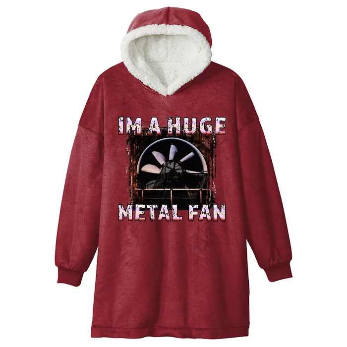 Rock Music Lover Funny Im A Huge Heavy Metal Fan Joke Pun Hooded Wearable Blanket