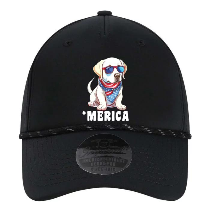 Retro Merica Labrador Retriever Dog Dad Mom 4th Of July Performance The Dyno Cap