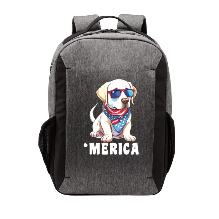 Retro Merica Labrador Retriever Dog Dad Mom 4th Of July Vector Backpack