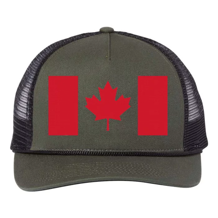 Red Maple Leaf Canada Day Retro Rope Trucker Hat Cap