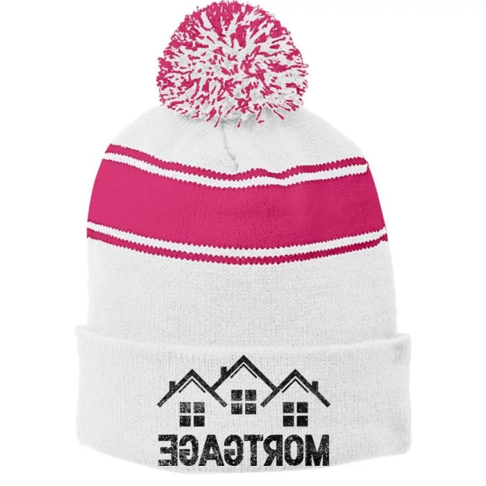 Reverse Mortgage Loan Stripe Pom Pom Beanie