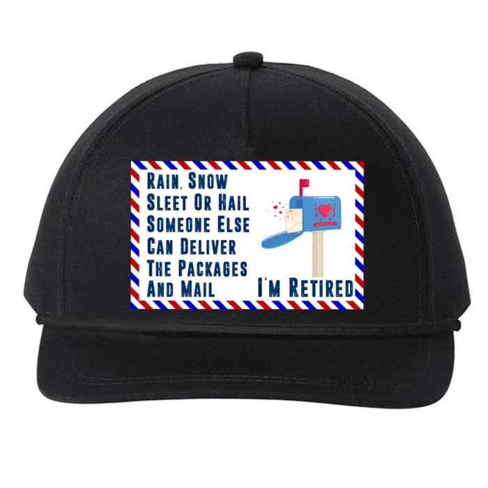 Retired Mail Letter Carrier Postal Worker Retiret Gift Snapback Five-Panel Rope Hat