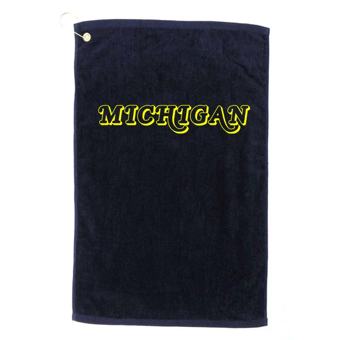 Retro Michigan Logo Platinum Collection Golf Towel