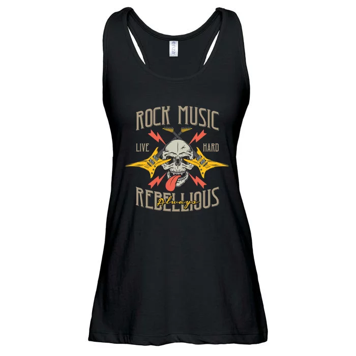 Rock Music Live Hard Always Rebellious Ladies Essential Flowy Tank