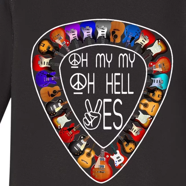 Retro Music Lover's Yes Hells My Petty Guitar Baby Long Sleeve Bodysuit