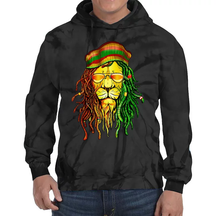 Reggae Music Lovers Jamaican Lion Tie Dye Hoodie