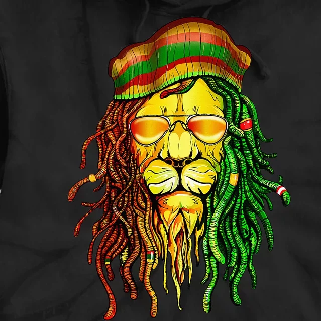 Reggae Music Lovers Jamaican Lion Tie Dye Hoodie