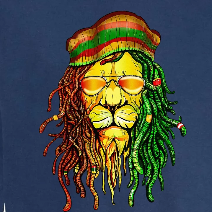 Reggae Music Lovers Jamaican Lion Garment-Dyed Sweatshirt