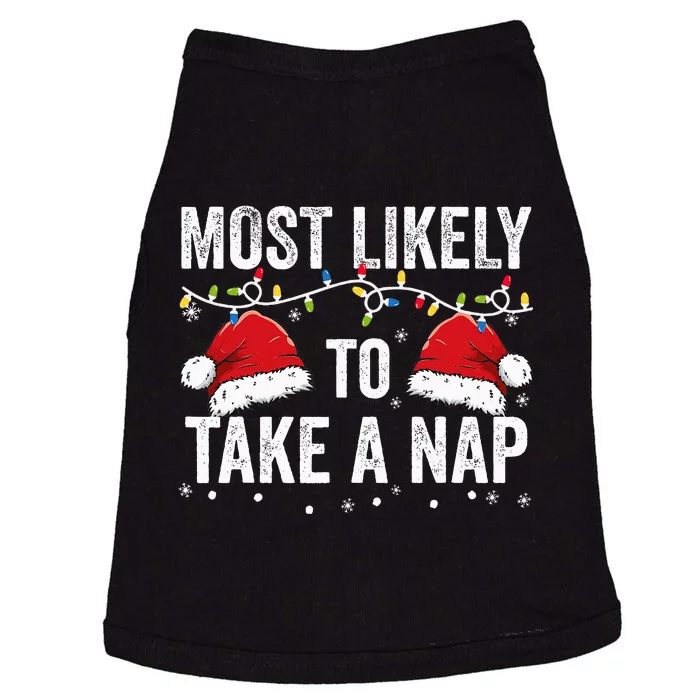 retro Most Likely To Take A Nap Matching Xmas Doggie Tank