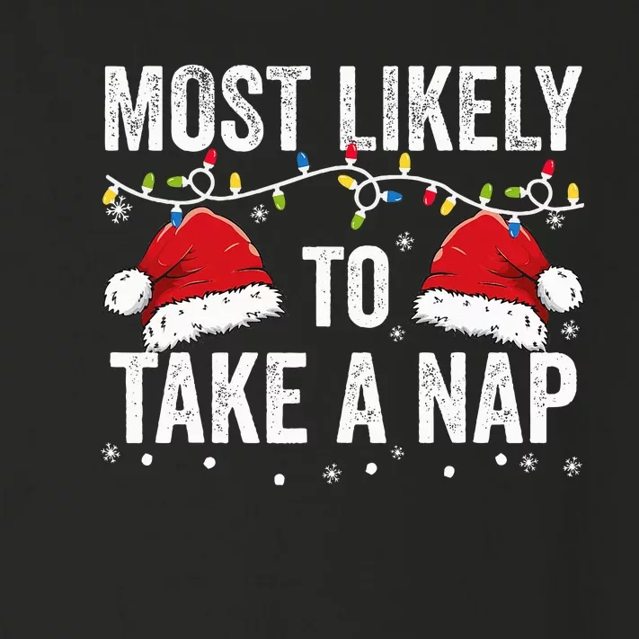 retro Most Likely To Take A Nap Matching Xmas Toddler Long Sleeve Shirt