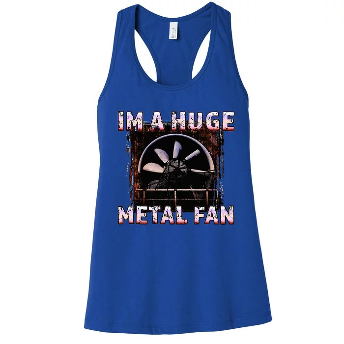 Rock Music Lover Funny Im A Huge Heavy Metal Fan Joke Pun Women's Racerback Tank