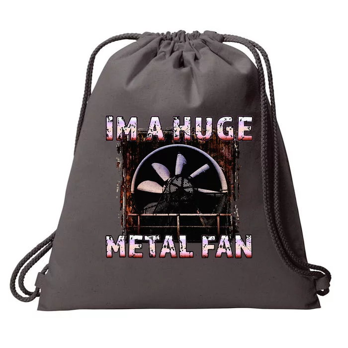 Rock Music Lover Funny Im A Huge Heavy Metal Fan Joke Pun Drawstring Bag