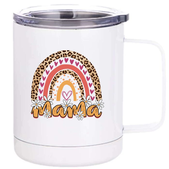 Rainbow Mama Leopard Gift For Mother's Day Front & Back 12oz Stainless Steel Tumbler Cup