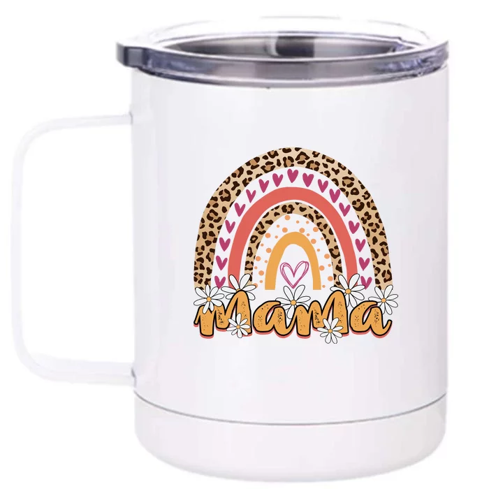 Rainbow Mama Leopard Gift For Mother's Day Front & Back 12oz Stainless Steel Tumbler Cup