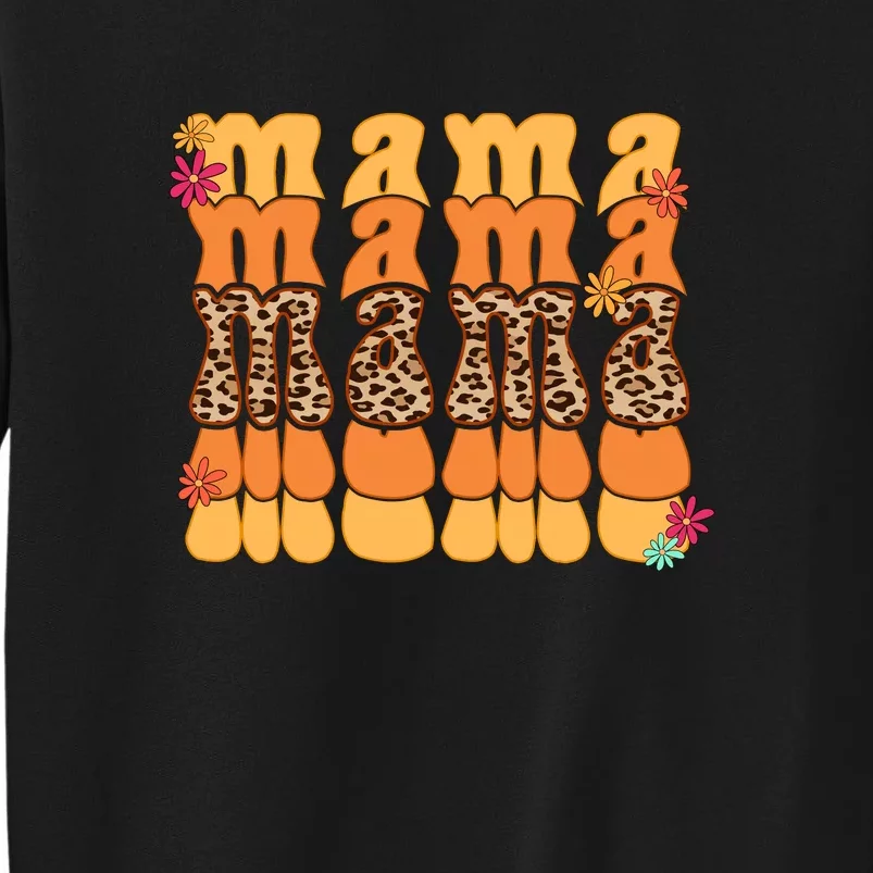 Retro Mama Leopard Gift For Mother's Day Tall Sweatshirt