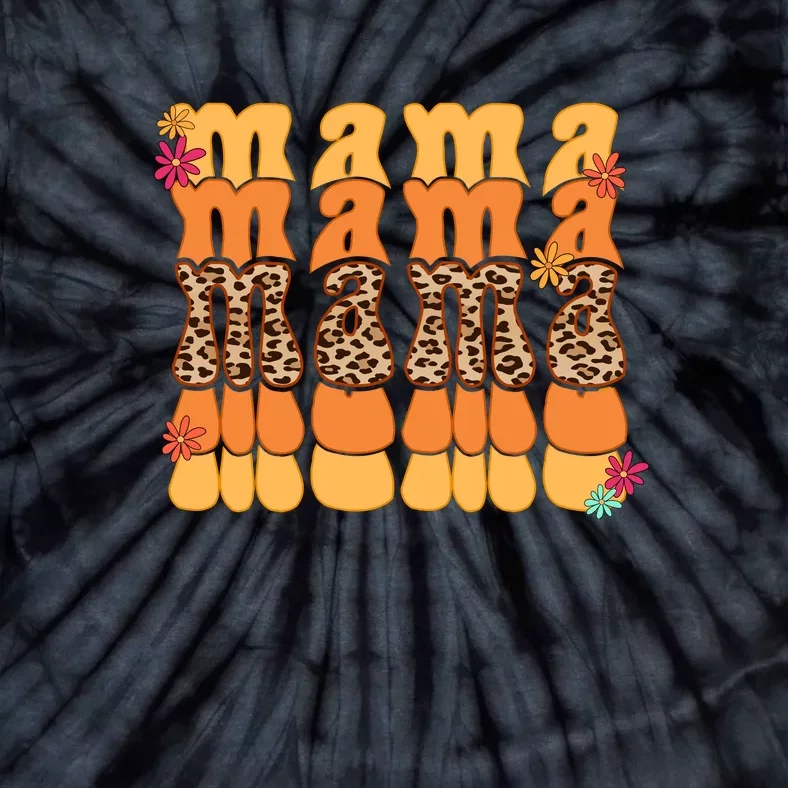 Retro Mama Leopard Gift For Mother's Day Tie-Dye T-Shirt