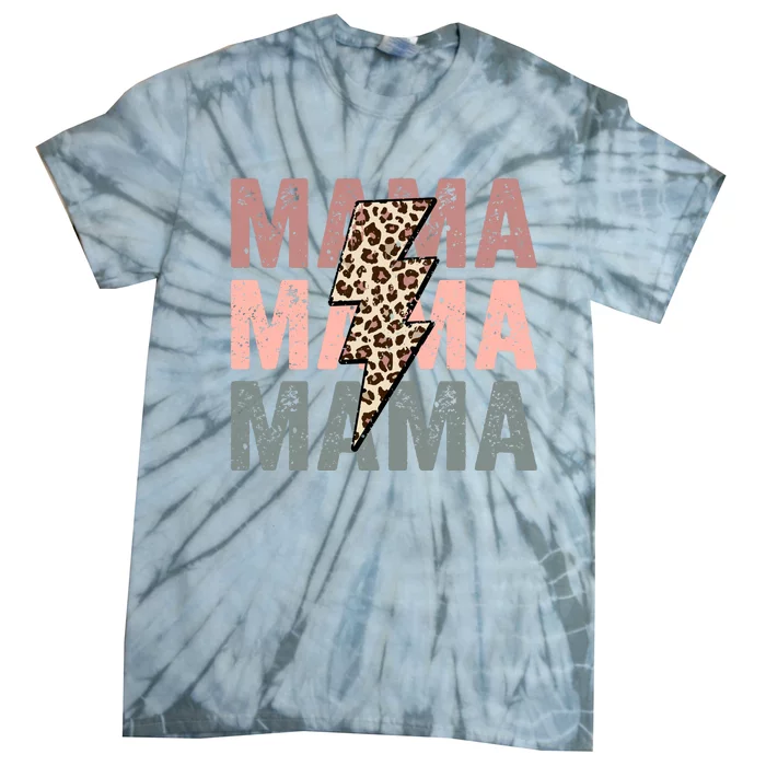 Retro Mama Leopard Mama Tie-Dye T-Shirt