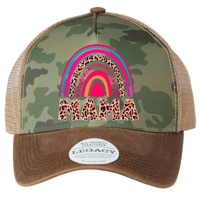 Rainbow Mama Leopard Print Mom Life For Mommy Or Grandma Great Gift Legacy Tie Dye Trucker Hat