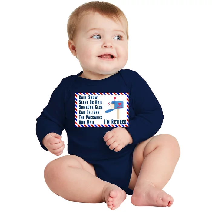 Retired Mail Letter Carrier Postal Worker Retiret Gift Baby Long Sleeve Bodysuit