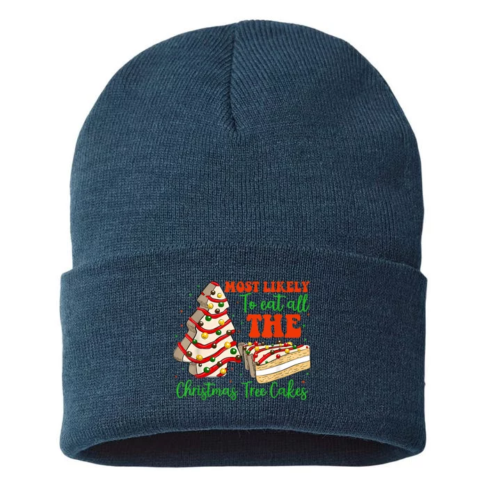 Retro Most Likely To Eat All The Christmas Tree Cakes Debbie Sustainable Knit Beanie