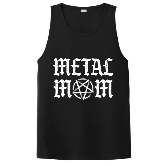 Rock Metal Mom Metalhead Headbangers Pentagram Design Gift Cool Gift Performance Tank