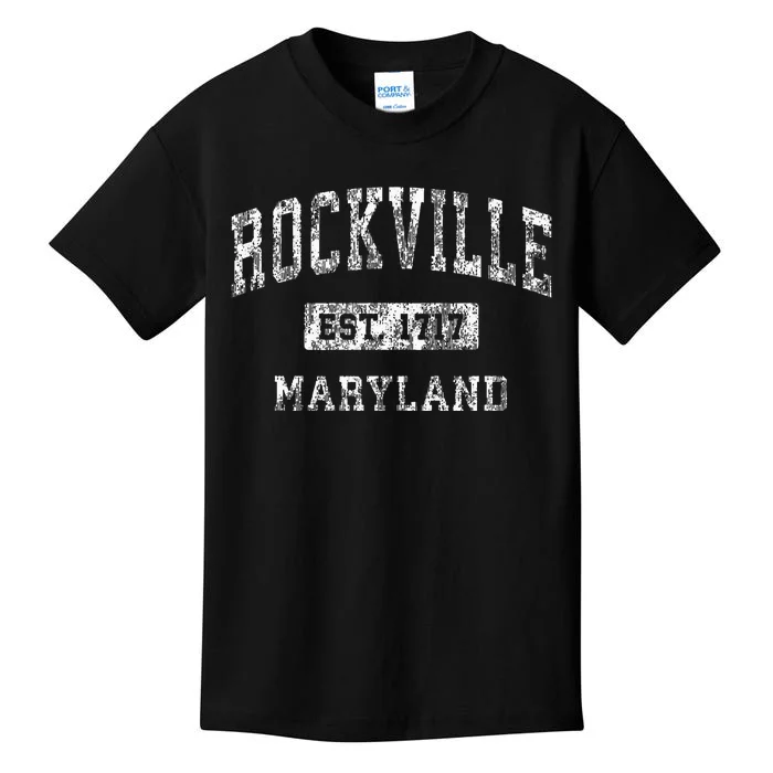 Rockville Maryland Md Vintage Established Sports Kids T-Shirt