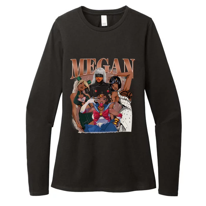 Retro Megan Moon Megan First Name Personalized Vintage Womens CVC Long Sleeve Shirt