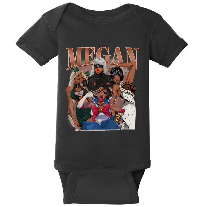 Retro Megan Moon Megan First Name Personalized Vintage Baby Bodysuit