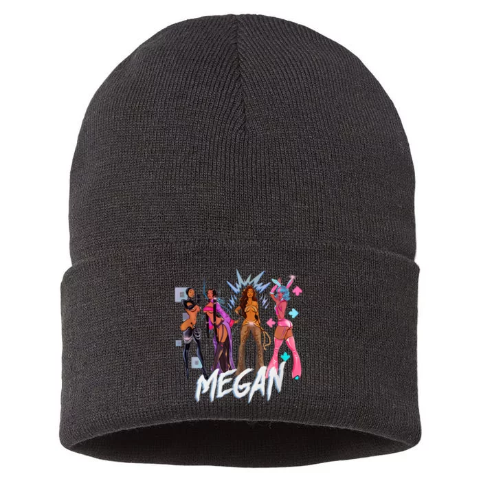 Retro Megan Moon Megan First Name Personalized Vintage Sustainable Knit Beanie