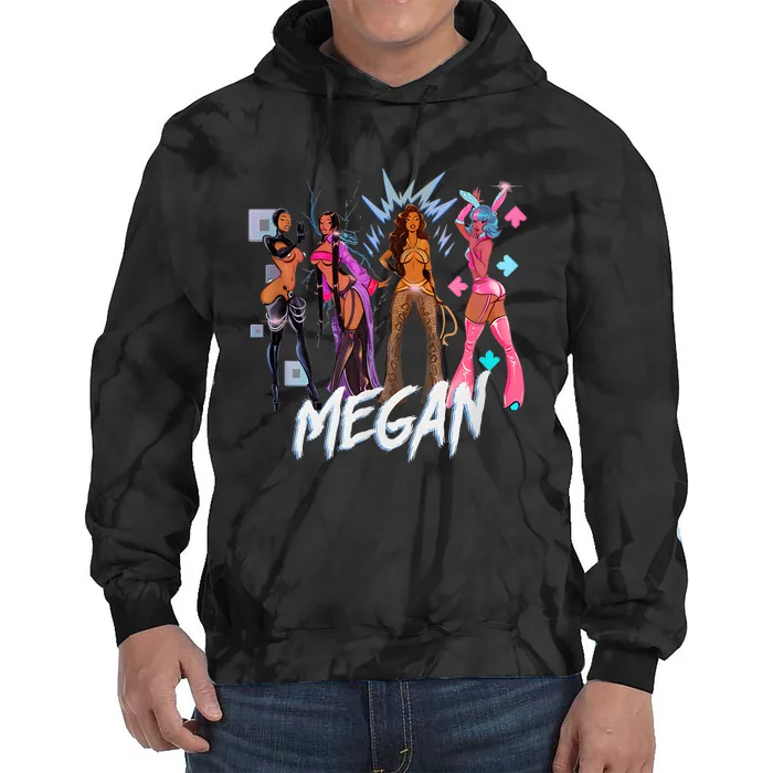 Retro Megan Moon Megan First Name Personalized Vintage Tie Dye Hoodie