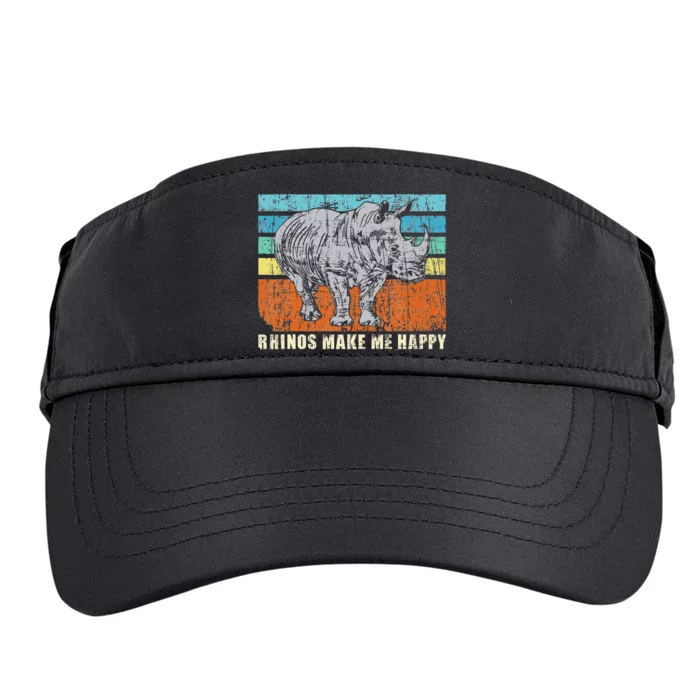 Rhinos Make Me Happy Rhinoceros Endangered Animal Zoology Adult Drive Performance Visor