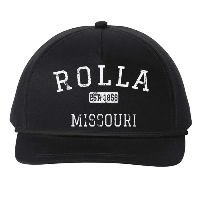 Rolla Missouri MO Vintage Snapback Five-Panel Rope Hat