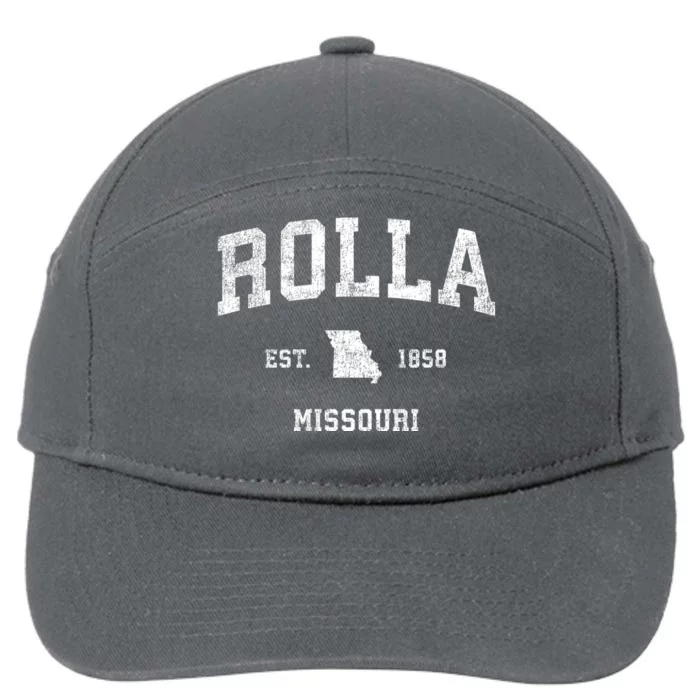 Rolla Missouri Mo Vintage Sports 7-Panel Snapback Hat