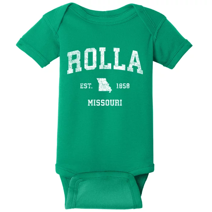 Rolla Missouri Mo Vintage Sports Baby Bodysuit