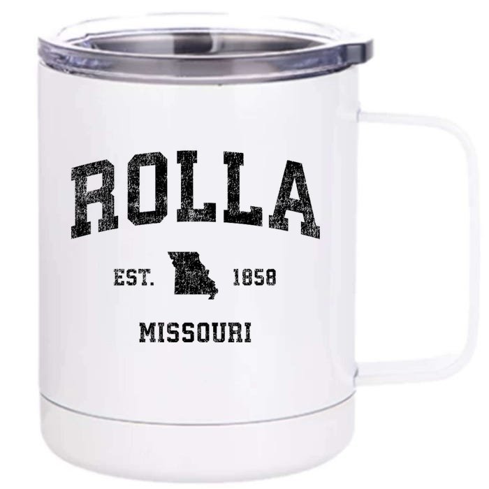 Rolla Missouri Mo Vintage Sports Front & Back 12oz Stainless Steel Tumbler Cup