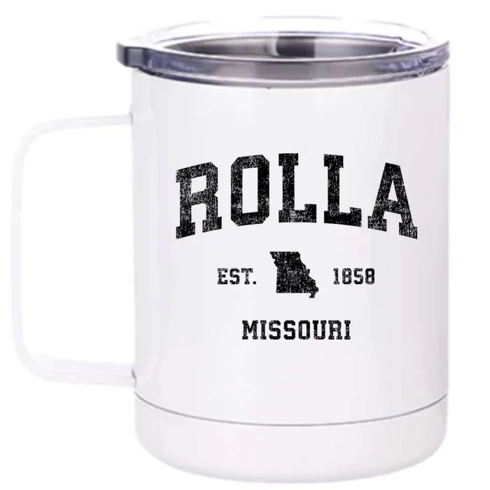 Rolla Missouri Mo Vintage Sports Front & Back 12oz Stainless Steel Tumbler Cup