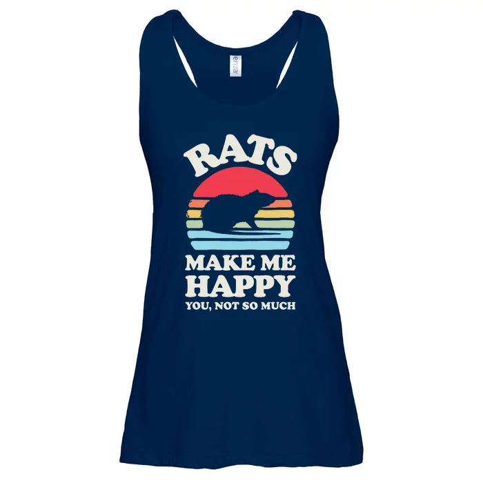 Rats Make Me Happy You Not So Much Funny Rat Rodent Retro Ladies Essential Flowy Tank