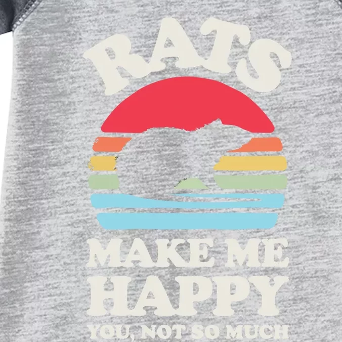 Rats Make Me Happy You Not So Much Funny Rat Rodent Retro Infant Baby Jersey Bodysuit