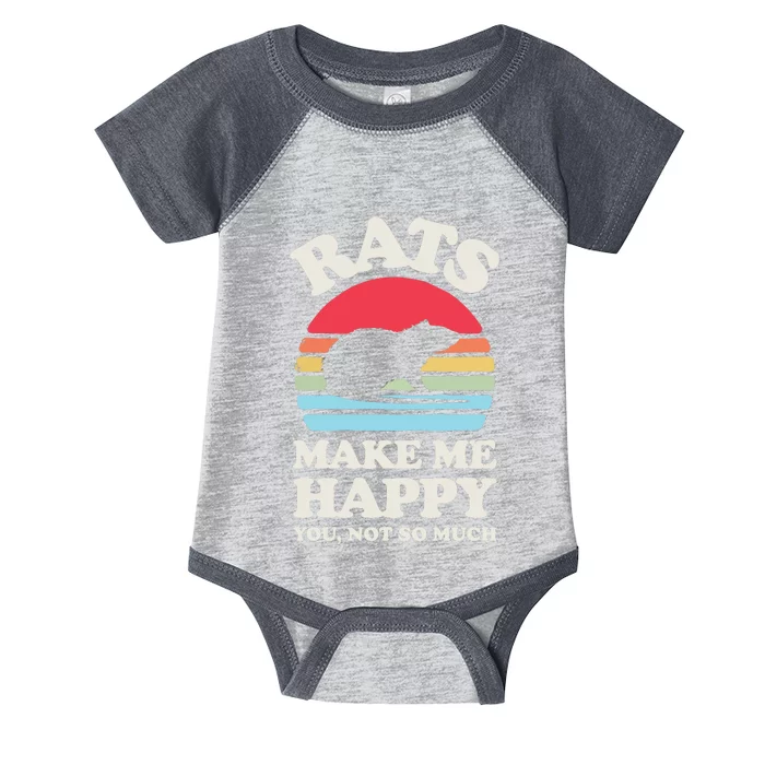 Rats Make Me Happy You Not So Much Funny Rat Rodent Retro Infant Baby Jersey Bodysuit