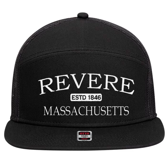 Revere Massachusetts MA 7 Panel Mesh Trucker Snapback Hat